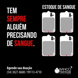 BANCO DE SANGUE ESTENDE HORRIO DE ATENDIMENTO PARA DOADORES NESTA QUINTA E SEXTA-FEIRA